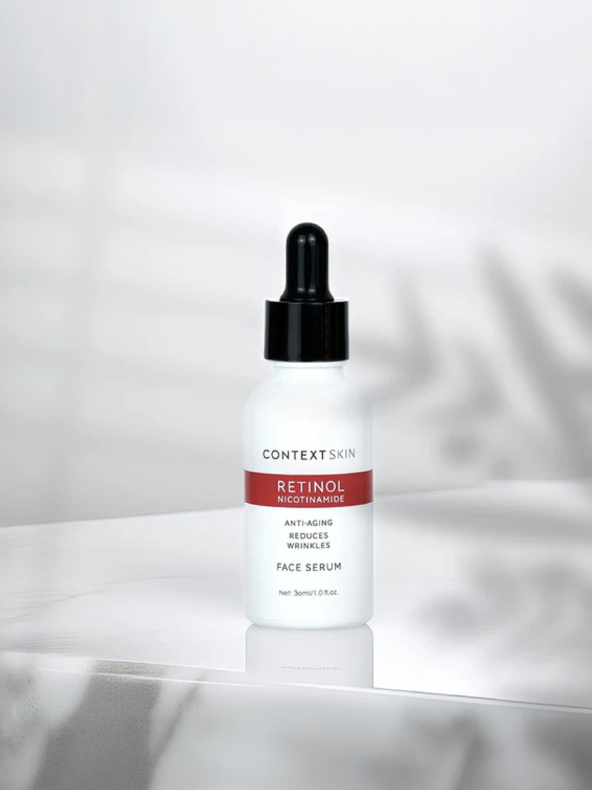 Reveal smoother, brighter skin with the Retinol Face Serum from Context, a powerful treatment designed to target signs of aging and uneven texture.