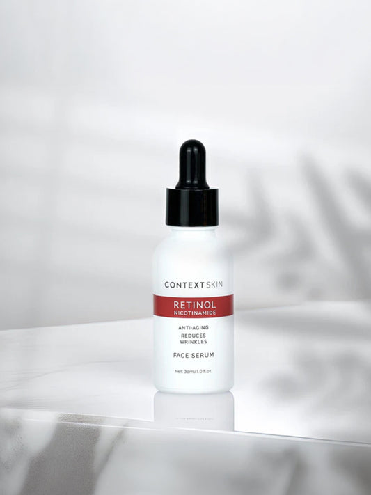 Reveal smoother, brighter skin with the Retinol Face Serum from Context, a powerful treatment designed to target signs of aging and uneven texture.