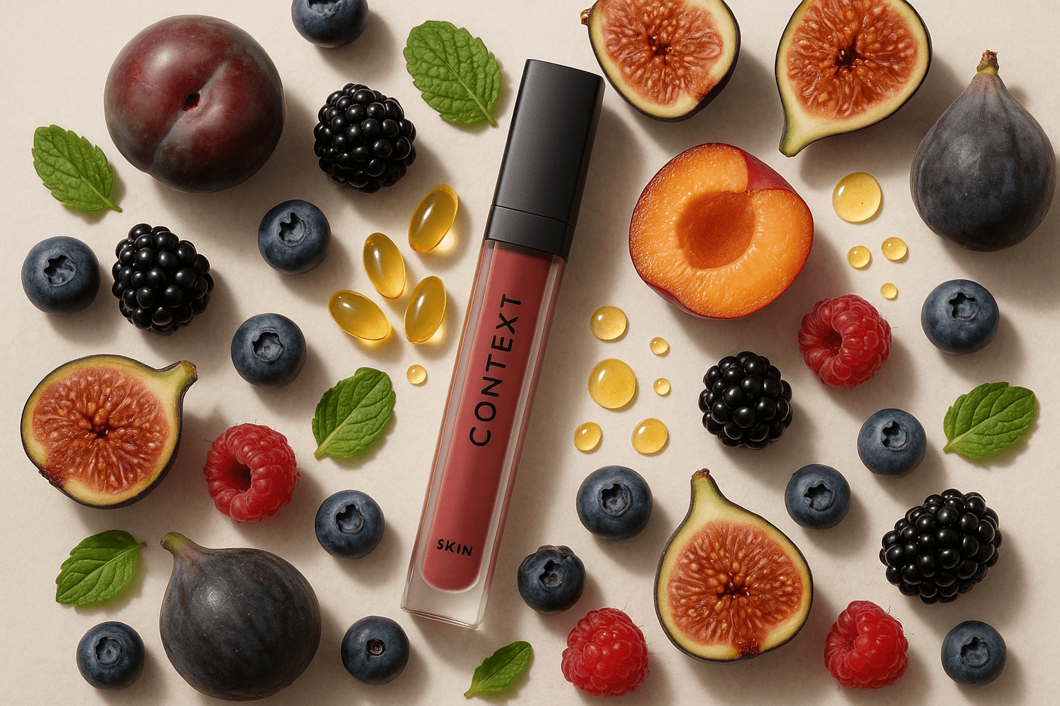 Natural ingredients flat lay